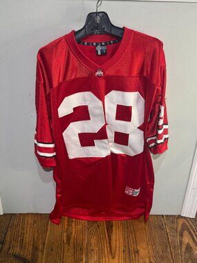 Vintage Ohio State Buckeyes Beanie Wells SEWN Silver Knight Jersey Mens Large